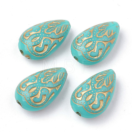 Teardrop Plating Acrylic Beads X-PACR-Q102-151E-1