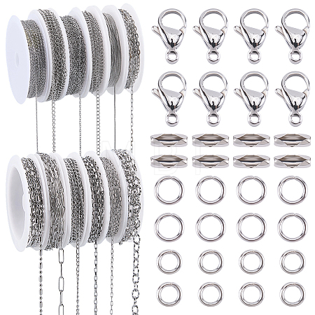 32M 12 Styles 304 Stainless Steel Cable Chains CHS-SP0001-04-1