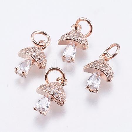 Brass Micro Pave Cubic Zirconia Charms LS-RB-I077-25RG-RS-1