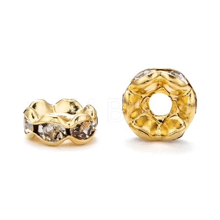 Brass Grade A Crystal Rhinestone Spacer Beads RB-A006-6MM-G-1