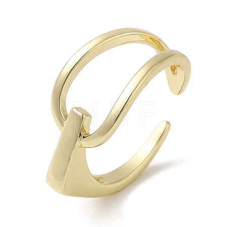 Brass Open Cuff Rings RJEW-Q778-52G-1
