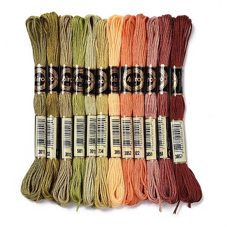 12 Skeins 12 Colors 6-Ply Polyester Embroidery Floss OCOR-M009-01B-15-1