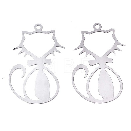 Tarnish Resistant 201 Stainless Steel Filigree Pendants X-STAS-S118-007P-1