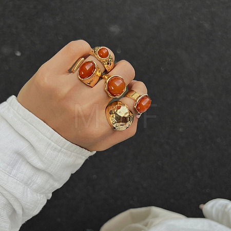 Alloy & Iron & Acrylic Cuff Rings Set FS-WGAB571-03-1