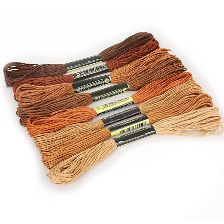 8 Skeins 8 Colors Gradient Color 6-Ply Cotton Embroidery Floss PW-WG66837-02-1