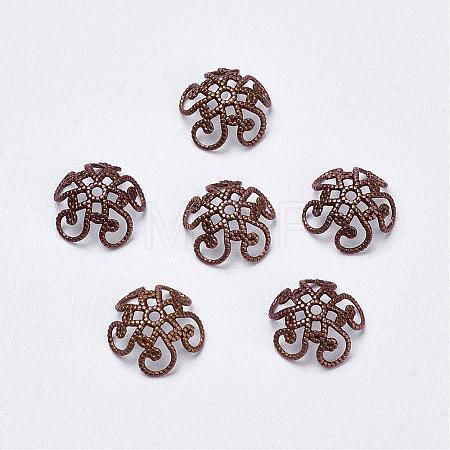 Brass Fancy Bead Caps KK-B213-R-1