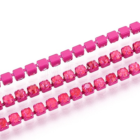 Iron Rhinestone Cup Chains CH-T006-05B-19-1