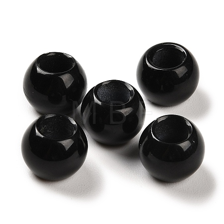 Natural Dyed & Heated Black Agate European Beads G-R488-01P-1