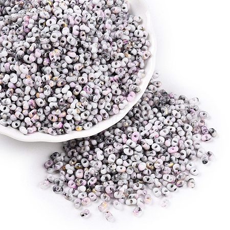 Two Tone Baking Paint Glass Seed Beads SEED-C003-01O-1