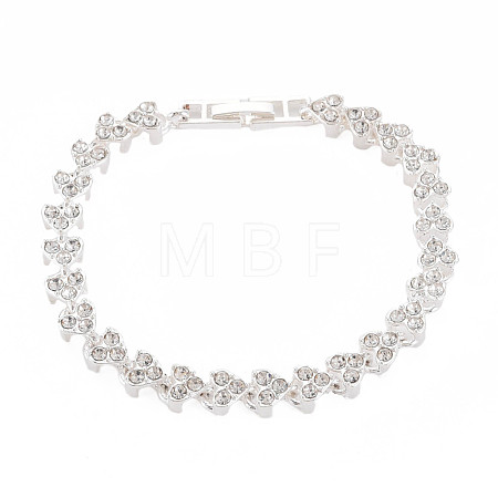 Crystal Rhinestone Tennis Bracelet BJEW-N015-014S-1