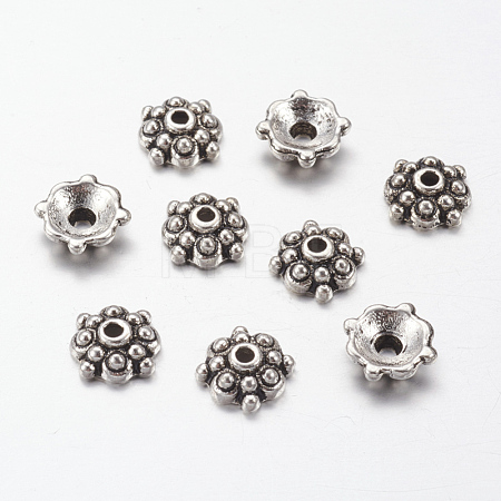 Tibetan Style Alloy Bead Caps X-LF0664Y-NF-1