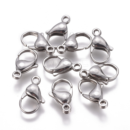 Non-Tarnish 304 Stainless Steel Lobster Claw Clasps STAS-F224-04P-1
