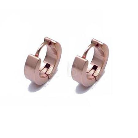 Brass Huggie Hoop Earrings EJEW-EE0002-252E-1