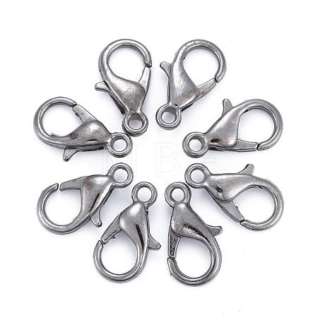 Black Tone Zinc Alloy Lobster Claw Clasps X-E102-B-1