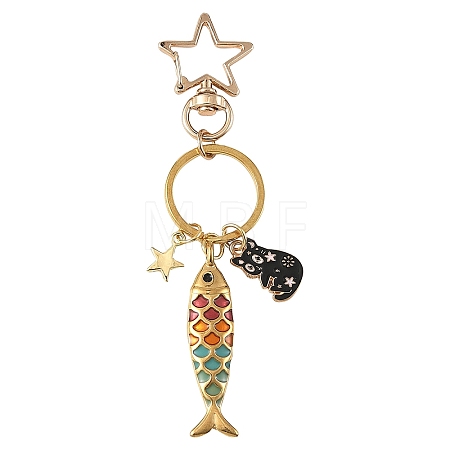 Alloy & 304 Stainless Steel Enamel Keychains KEYC-YW00269-1