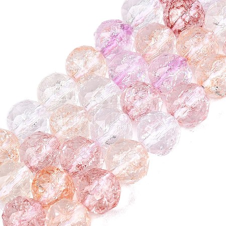 Transparent Crackle Glass Beads Strands GLAA-Q115-03A-1
