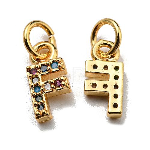 Brass Micro Pave Colorful Cubic Zirconia Charms ZIRC-F092-01-F-1