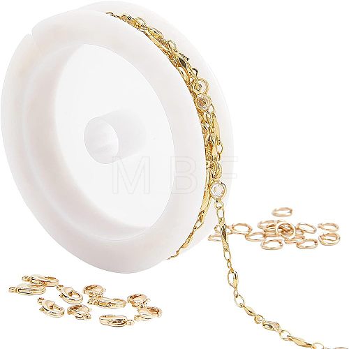 CHGCRAFT 2m Handmade Brass Cubic Zirconia Link Chains DIY-CA0002-03-1