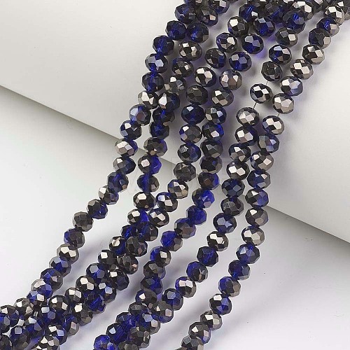 Electroplate Transparent Glass Beads Strands EGLA-A034-T2mm-P13-1