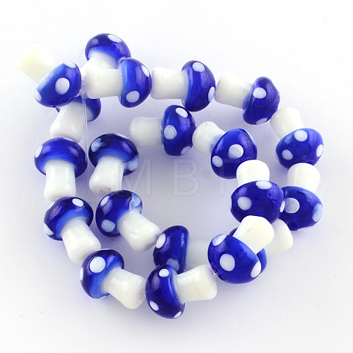 Mushroom Handmade Lampwork Beads Strands LAMP-R116-12-1