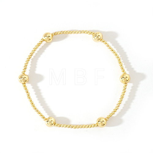 Bohemian Style Brass Beaded Stretch Bracelets for Women EM6732-3-1