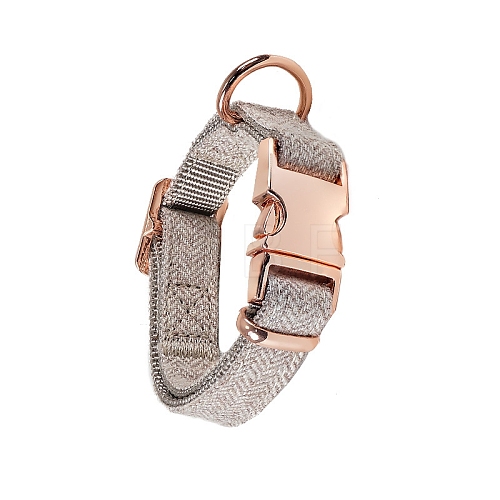 Nylon Dog Collar with Rose Gold Iron Quick Release Buckle PW-WG25675-06-1