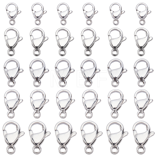 Unicraftale 50Pcs 5 Style Stainless Steel Lobster Claw Clasps STAS-UN0029-87-1