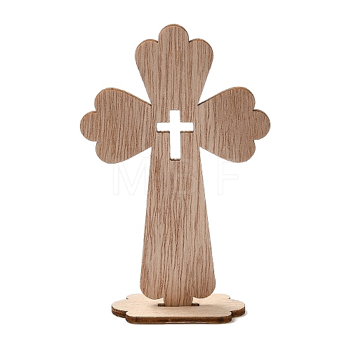 Unfinished Wood Cross Cutouts Ornaments DJEW-H011-01C-1