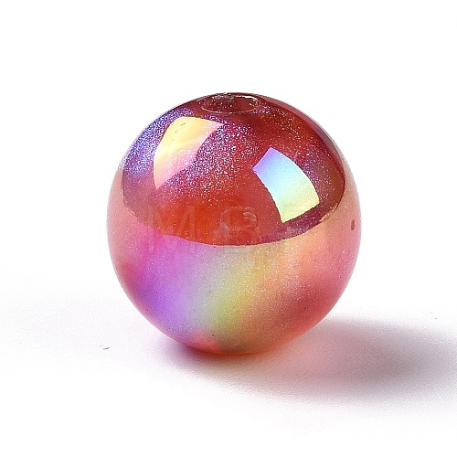 UV Plating Rainbow Iridescent Acrylic Beads OACR-C010-14D-1