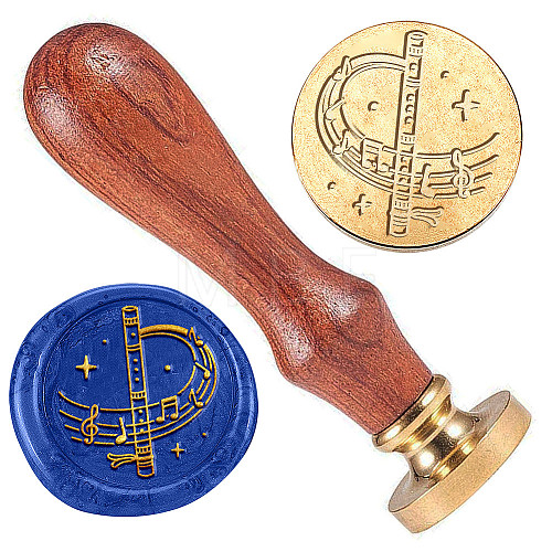 Golden Plated Brass Sealing Wax Stamp Head AJEW-WH0208-945-1