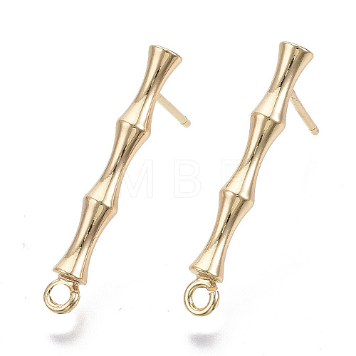 Brass Stud Earring Findings KK-N230-08G-NF-1