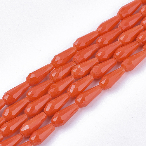 Opaque Solid Color Glass Beads Strands GLAA-T009-001B-1