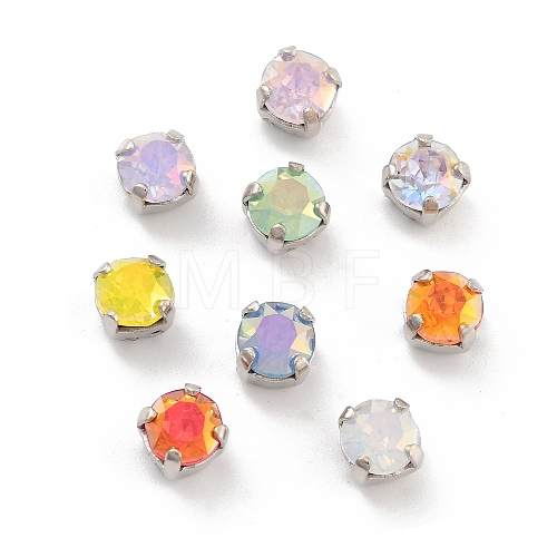 Flat Round Opal Sew On Rhinestones RGLA-G024-12A-P-1