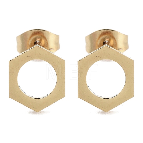 Vacuum Plating 304 Stainless Steel Stud Earrings for Women EJEW-A048-08G-1