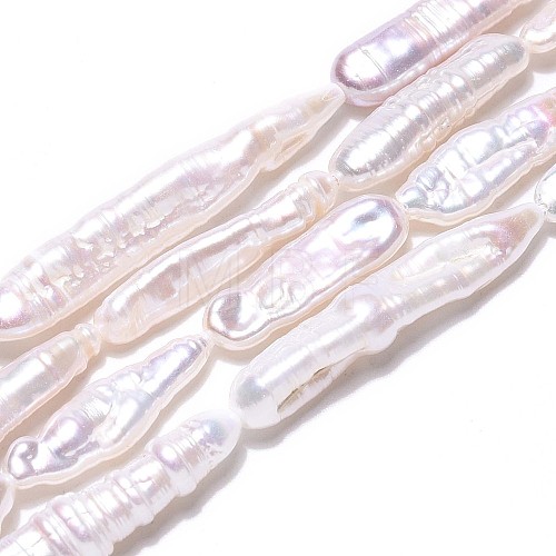 Natural Baroque Pearl Keshi Pearl Beads Strands PEAR-S010-30-01-1