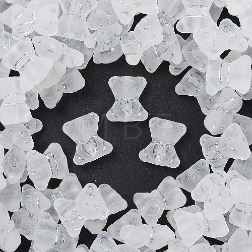 Frosted Transparent Acrylic Beads OACR-P029-20B-05-1