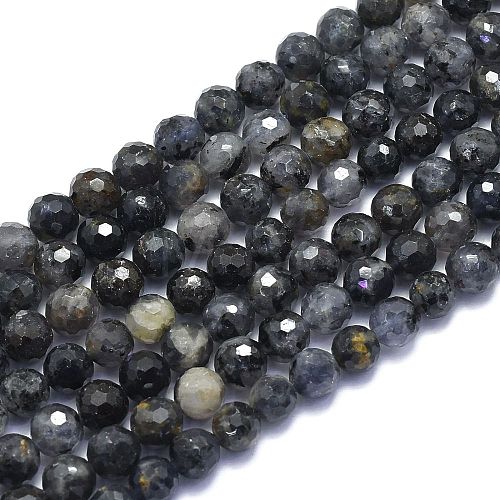 Natural Iolite Beads Strands G-K310-A15-8mm-1