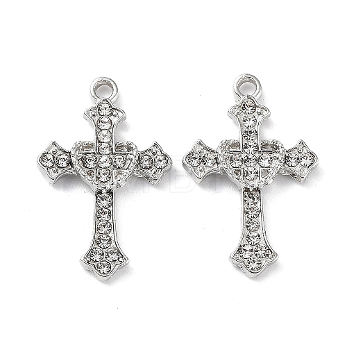 Alloy with Rhinestone Pendants FIND-B028-08P-1