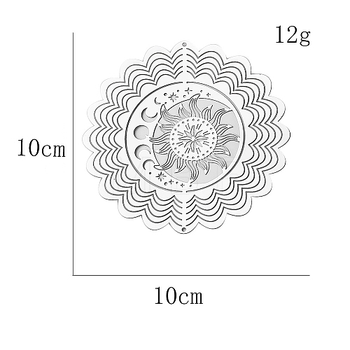 Non-Tarnish Stainless Steel 3D Wind Spinners PW-WG583F5-01-1