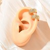 C-Shaped with Letter X Brass Micro Pave Clear Cubic Zirconia Cuff Earrings EJEW-L316-01G-11-1