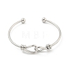 Cross Knot Brass Open Cuff Bangles for Women BJEW-G704-01P-2