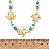 Ocean Dyed Synthetic Turquoise Beads & 304 Stainless Steel Link Chain Necklaces GG-NJEW-JN06337-02-5