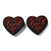 Food Grade Heart with Word Love Silicone Focal Beads SIL-NH0001-01B-1