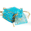 30Pcs Gold Stamping Moon Star Organza Drawstring Gift Bags ABAG-TA0002-21F-3