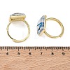 Brass Epoxy Cuff Open Rings for Women RJEW-K264-17G-5