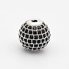 CZ Brass Micro Pave Grade AAA Black Color Cubic Zirconia Round Beads KK-O065-12mm-01-NR-2