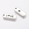 Tibetan Style Alloy Rectangle with Word Love Pendants LS-TIBEP-Q043-069-RS-2