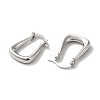 Rack Plating Brass Twist Trapezoid Hoop Earrings for Women EJEW-D071-01P-2