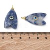 Brass & Natural Blue Spot Jasper & Cubic Zirconia Pendants GG-CBAD360-20G-03-3