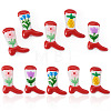 5Pcs Boot Baking Paint Glass Enamel  Beads LAMP-TADJ0001-08-2